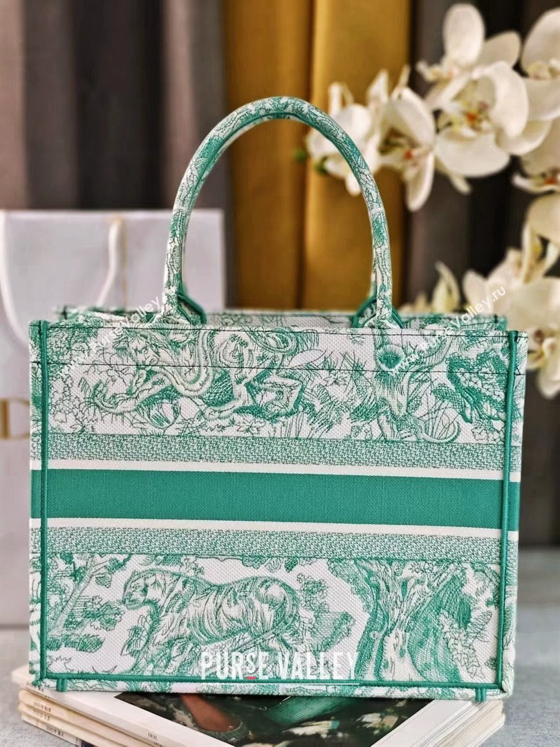 Dior Medium Book Tote Bag Bag in Aquamarina Toile de Jouy Embroidery 2024 (DMZ-24062820)