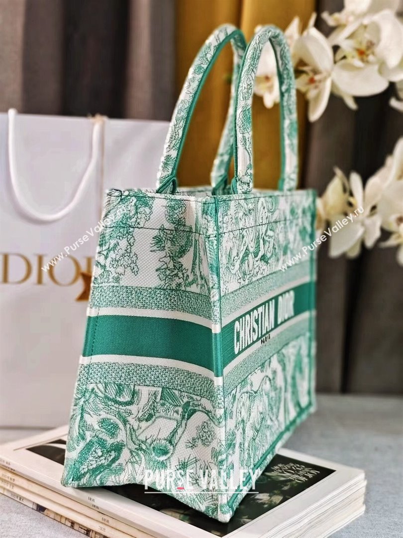 Dior Medium Book Tote Bag Bag in Aquamarina Toile de Jouy Embroidery 2024 (DMZ-24062820)