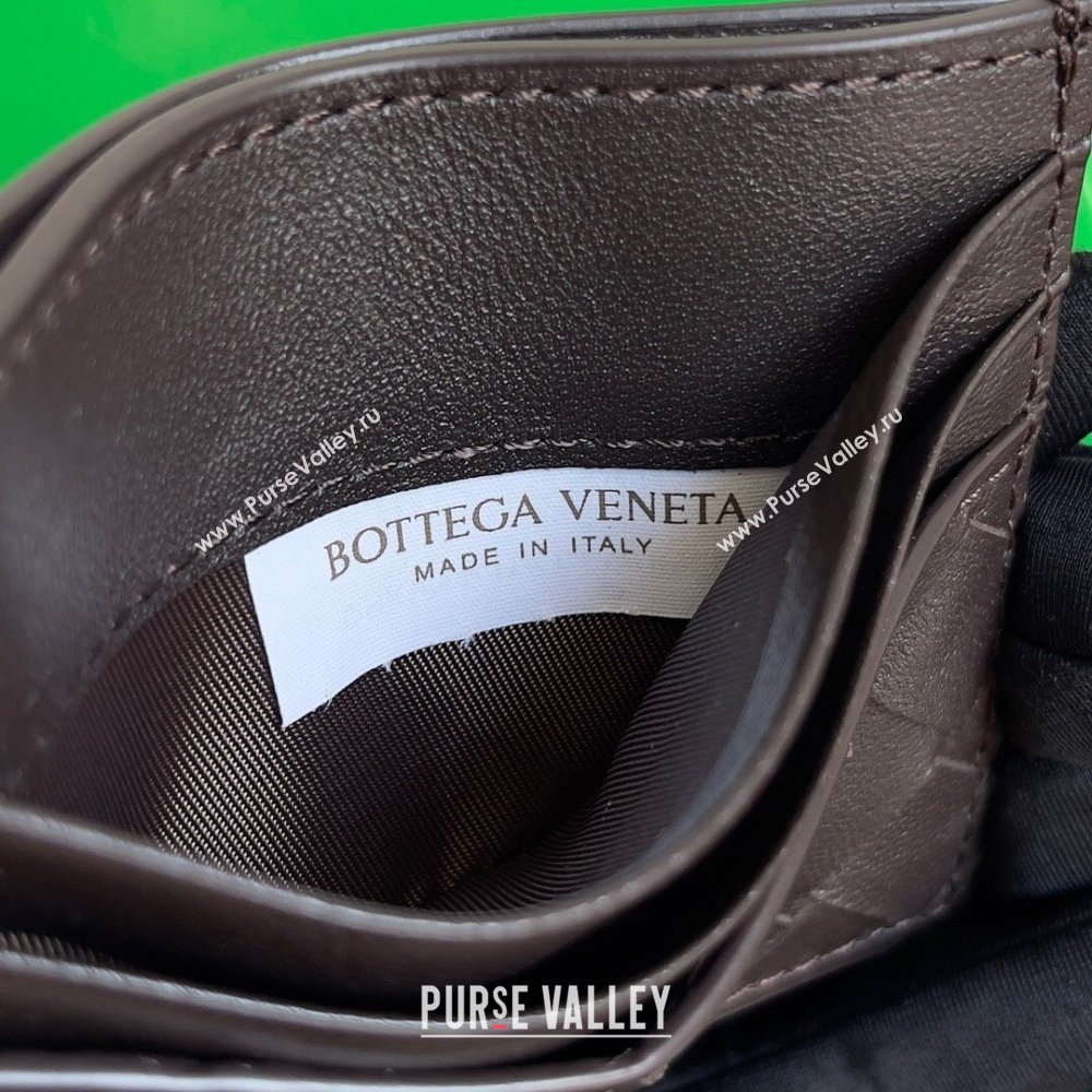 Bottega Veneta Intrecciato Credit Card Case 749449 Greem/Chocolate 2024 (MS-24012303)