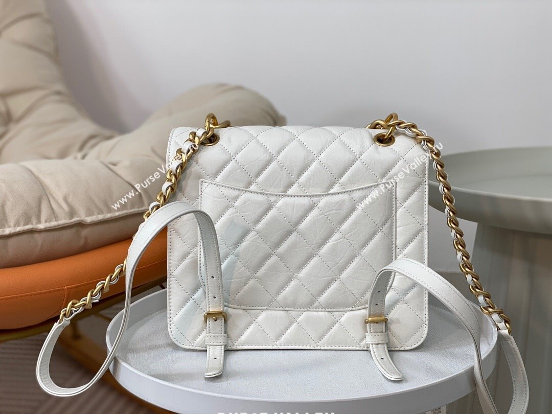 Chanel Calfskin Message Backpack AS3931 White 2023 Top (SM-23112825)