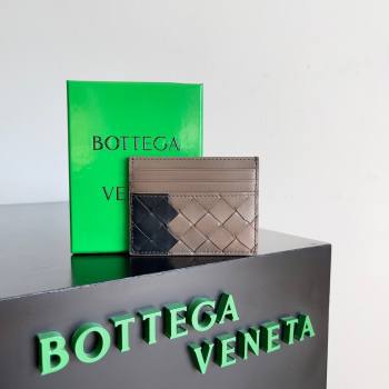 Bottega Veneta Intrecciato Credit Card Case 749449 Black/Grey 2024 (MS-24012304)