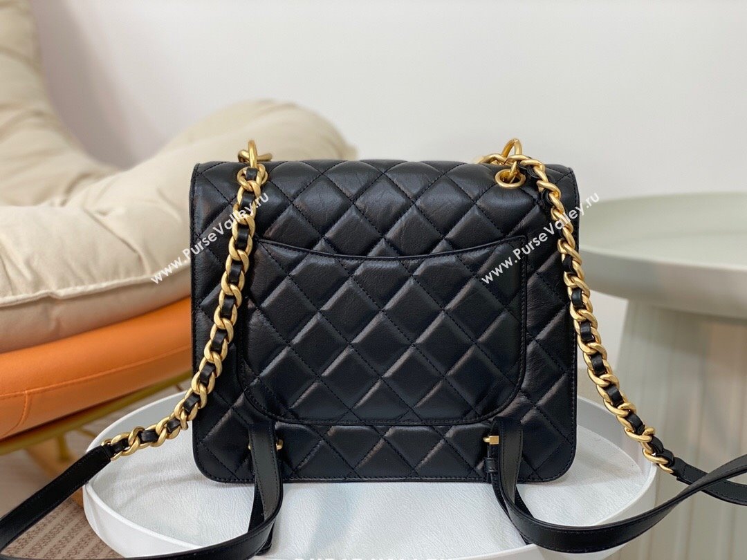 Chanel Calfskin Message Backpack AS3931 Black 2023 Top (SM-23112826)