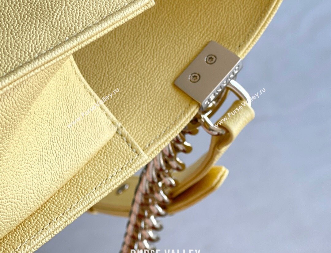 Chanel Original Grained Calfskin Chevron Medium Boy Flap Bag Light Gold/Yellow 2023 Top Quality (MHE-23102528)