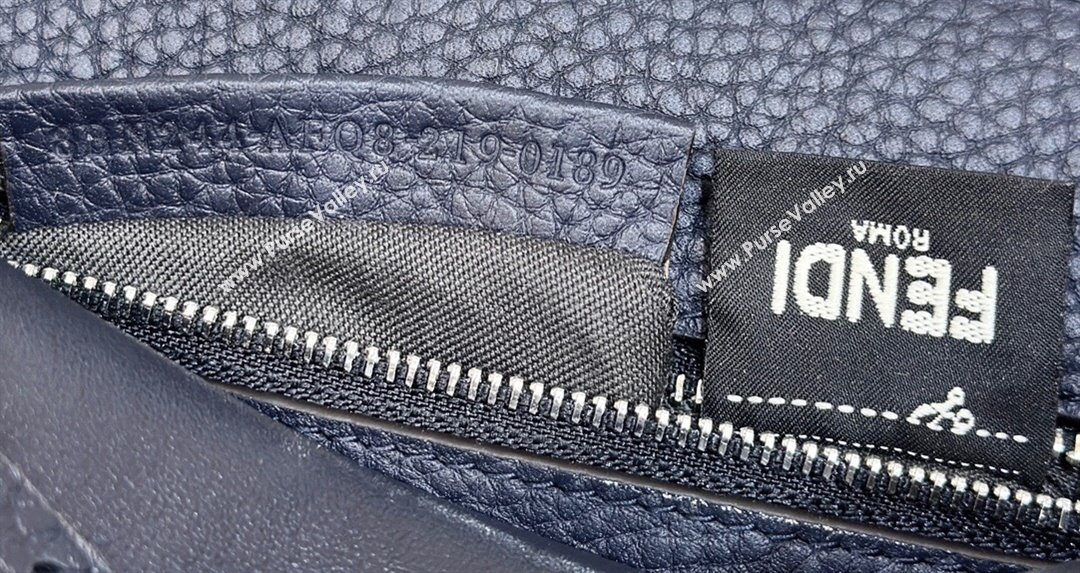 Fendi Peekaboo Mini Bag with Hand-sewn Topstitches 8615 Deep Blue 2024 Top (CL-24031501)