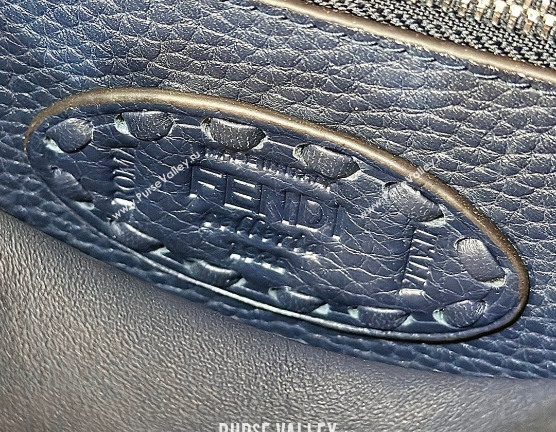 Fendi Peekaboo Mini Bag with Hand-sewn Topstitches 8615 Deep Blue 2024 Top (CL-24031501)