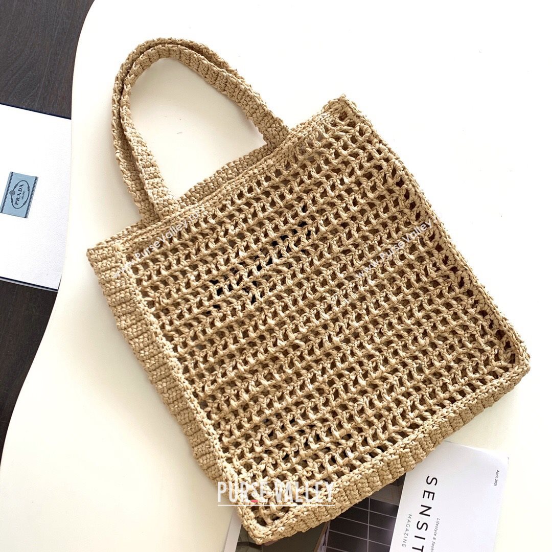 Prada Woven Raffia Tote Bag 1BG393 Beige 2021 6587 (NM-21080456)