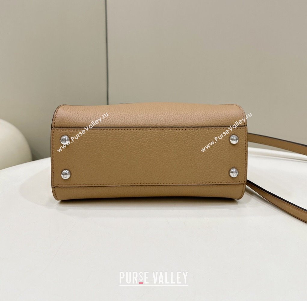 Fendi Peekaboo Mini Bag with Hand-sewn Topstitches 8615 Camel 2024 Top (CL-24031502)
