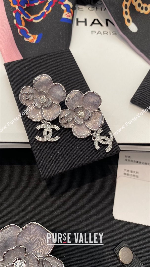 Chanel Camellia Earrings CH101057 Silver 2024 (YF-24101057)