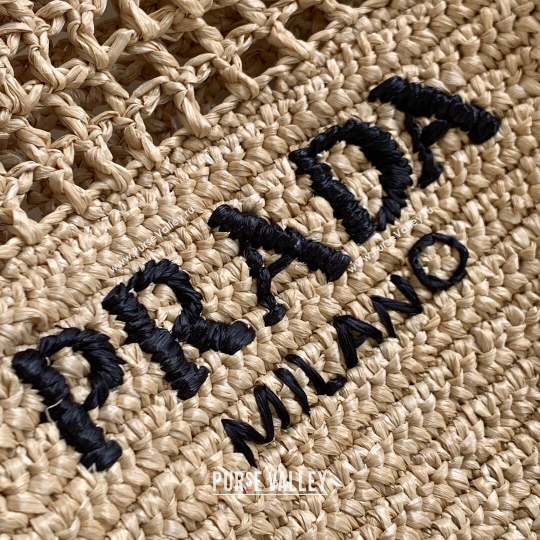 Prada Woven Raffia Tote Bag 1BG393 Beige 2021 6587 (NM-21080456)