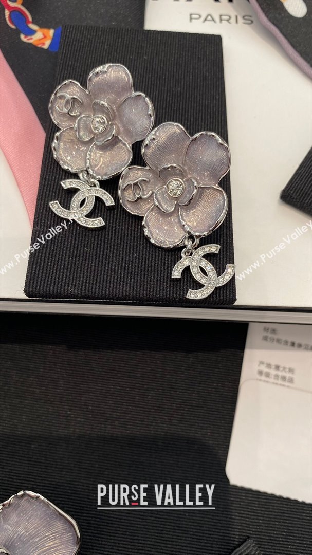 Chanel Camellia Earrings CH101057 Silver 2024 (YF-24101057)