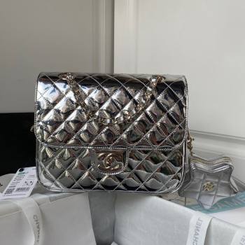 Chanel Backpack Star Coin Purse in Mirror Calfskin and Metallic Calfskin AS4649 Silver 2023 (JY-23112827)