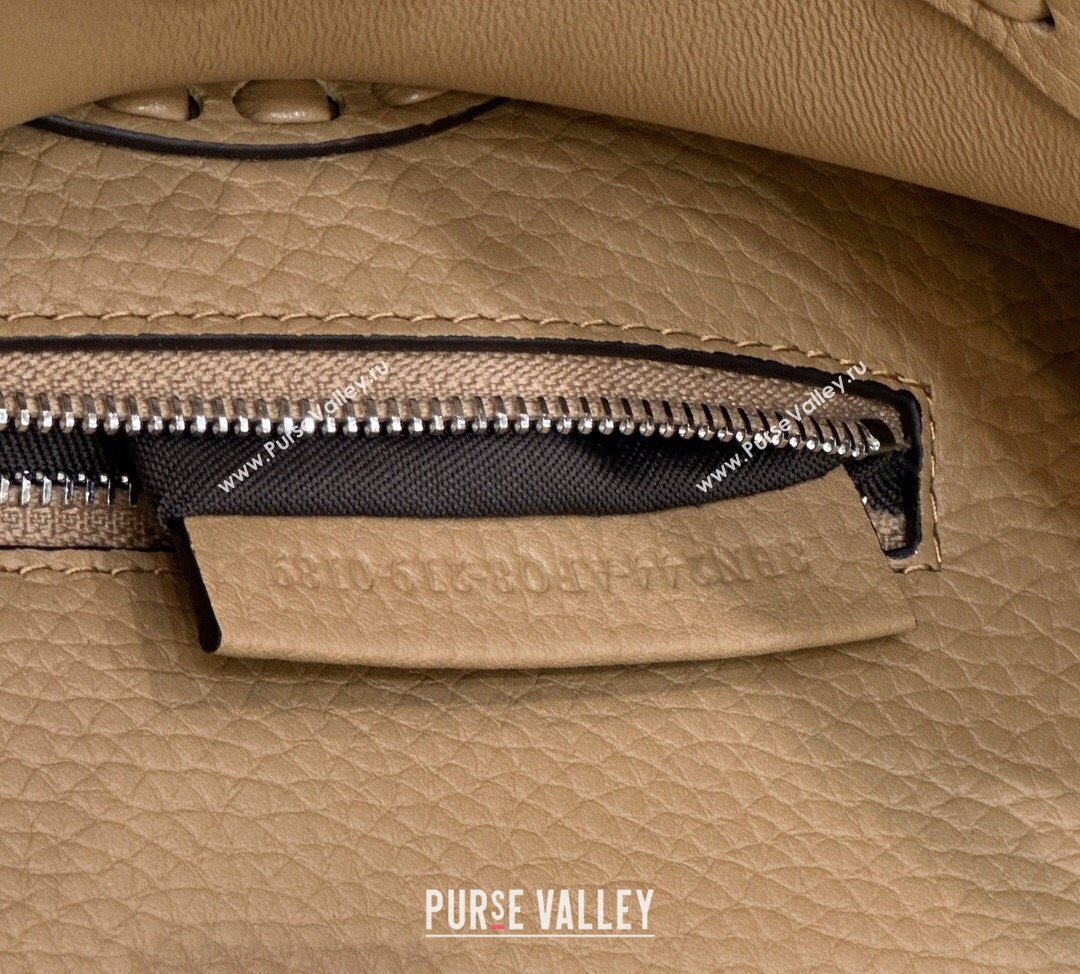 Fendi Peekaboo Mini Bag with Hand-sewn Topstitches 8615 Camel 2024 Top (CL-24031502)