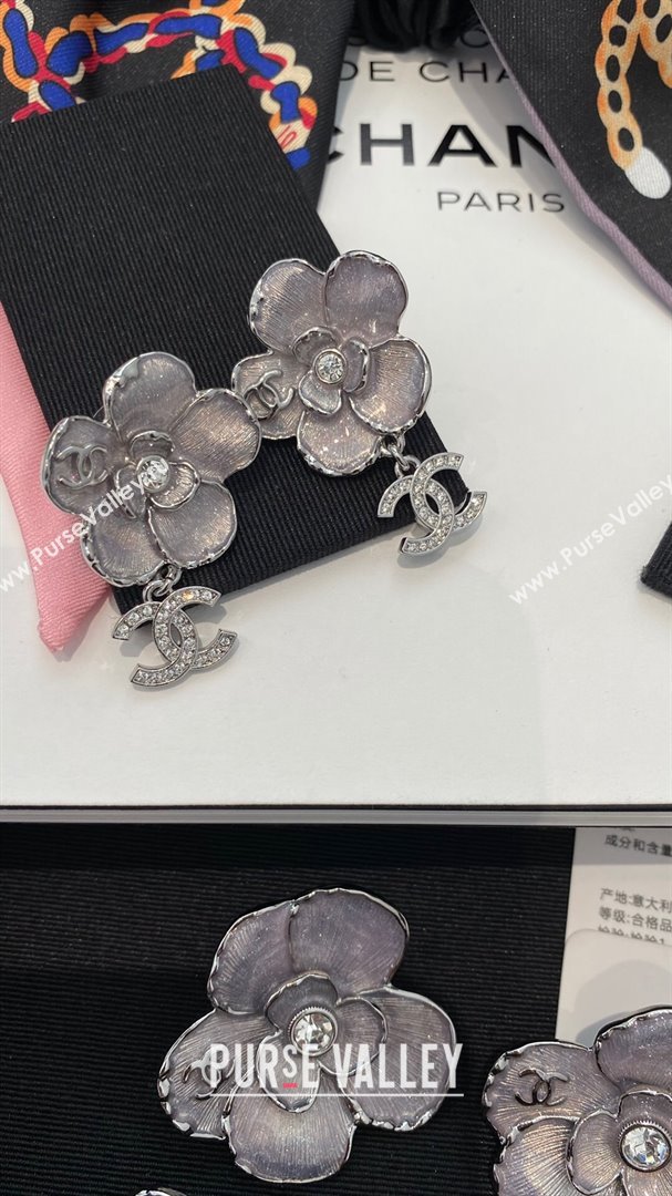 Chanel Camellia Earrings CH101057 Silver 2024 (YF-24101057)