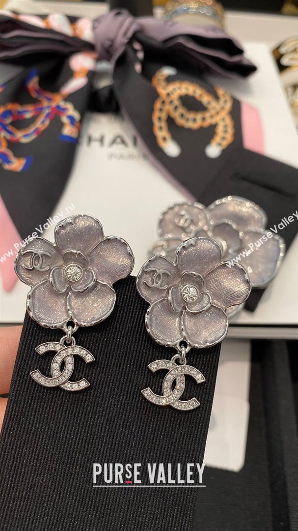 Chanel Camellia Earrings CH101057 Silver 2024 (YF-24101057)