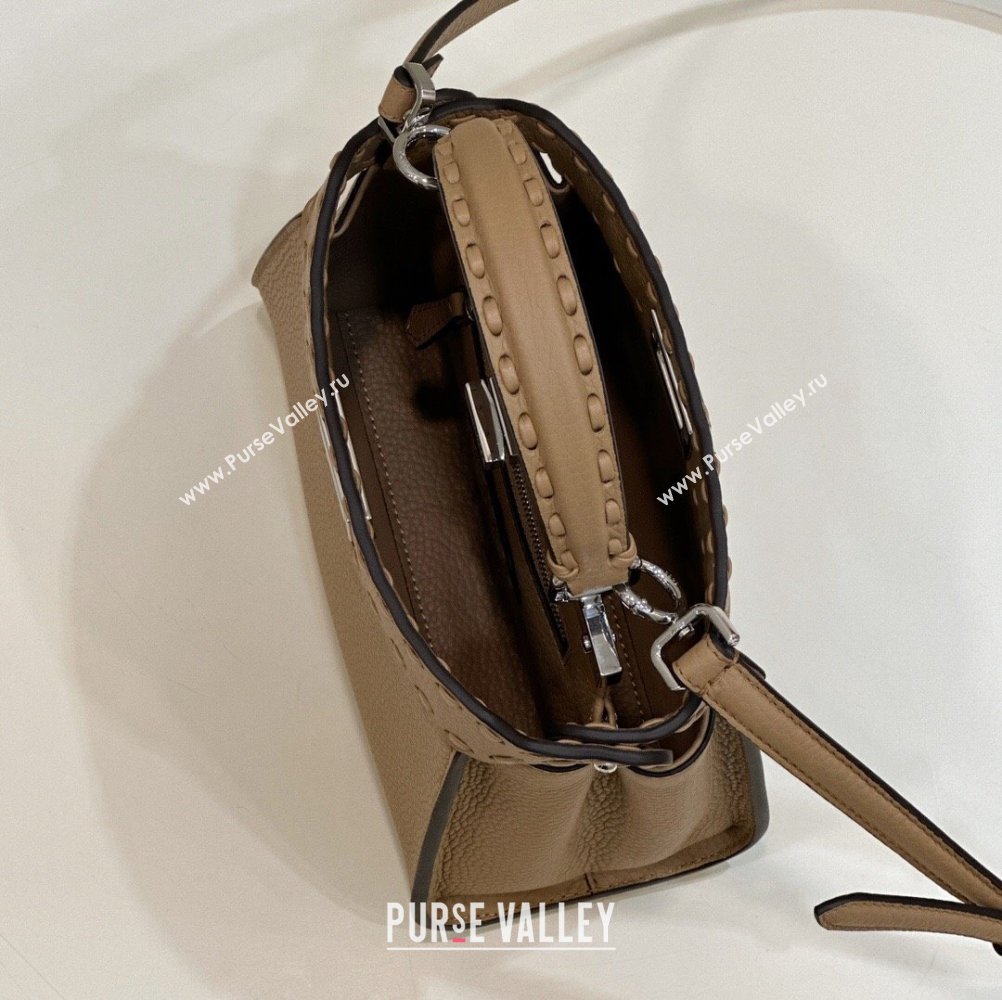 Fendi Peekaboo Mini Bag with Hand-sewn Topstitches 8615 Camel 2024 Top (CL-24031502)