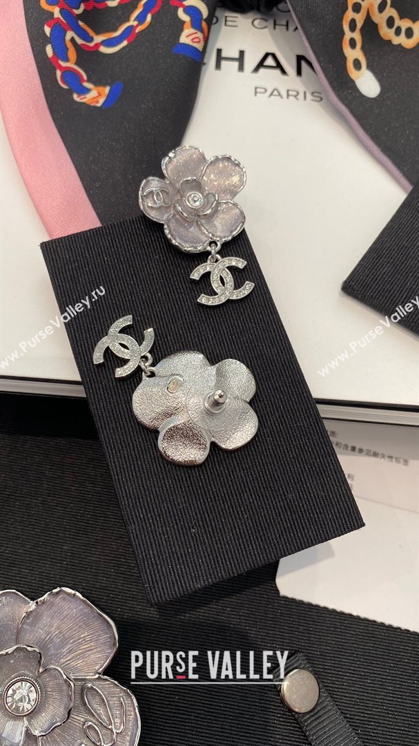 Chanel Camellia Earrings CH101057 Silver 2024 (YF-24101057)