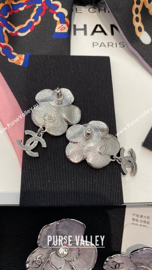 Chanel Camellia Earrings CH101057 Silver 2024 (YF-24101057)