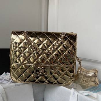 Chanel Backpack Star Coin Purse in Mirror Calfskin and Metallic Calfskin AS4649 Gold 2023 (JY-23112828)