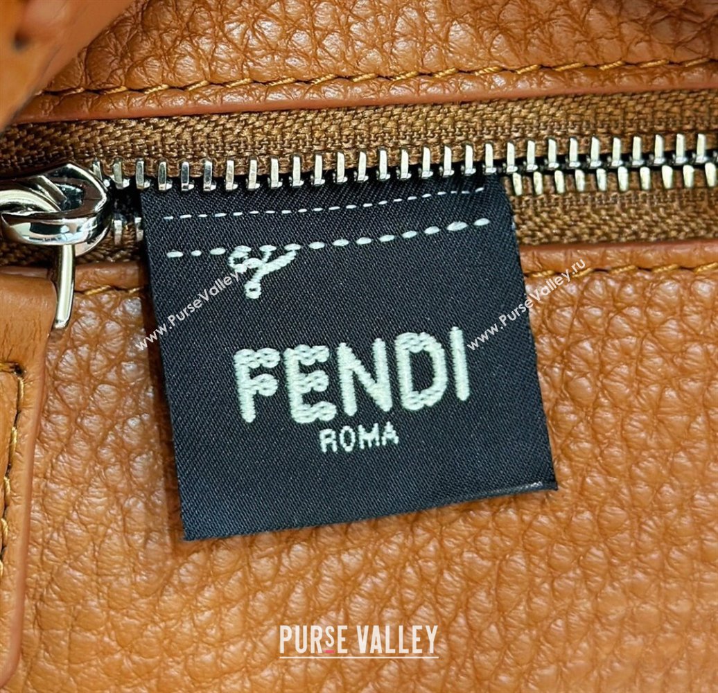 Fendi Peekaboo Mini Bag with Hand-sewn Topstitches 8615 Brown 2024 Top (CL-24031503)
