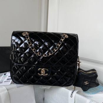 Chanel Backpack Star Coin Purse in Mirror Calfskin and Metallic Calfskin AS4649 Black 2023 (JY-23112829)