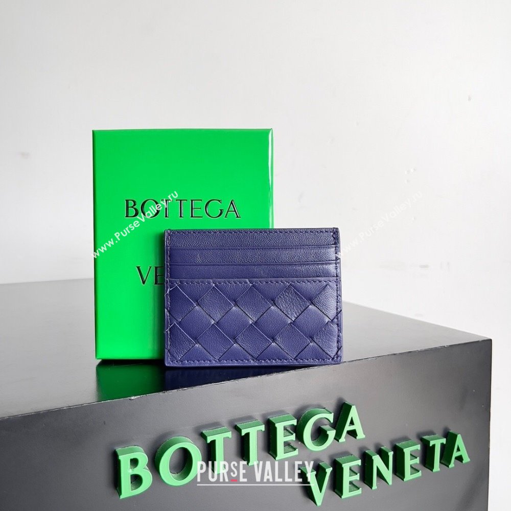 Bottega Veneta Intrecciato Credit Card Case 749449 Royal Blue 2024 (MS-24012308)