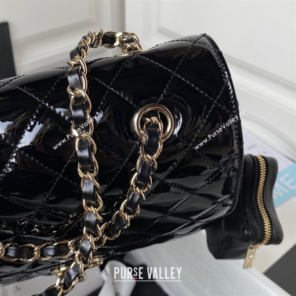 Chanel Backpack Star Coin Purse in Mirror Calfskin and Metallic Calfskin AS4649 Black 2023 (JY-23112829)