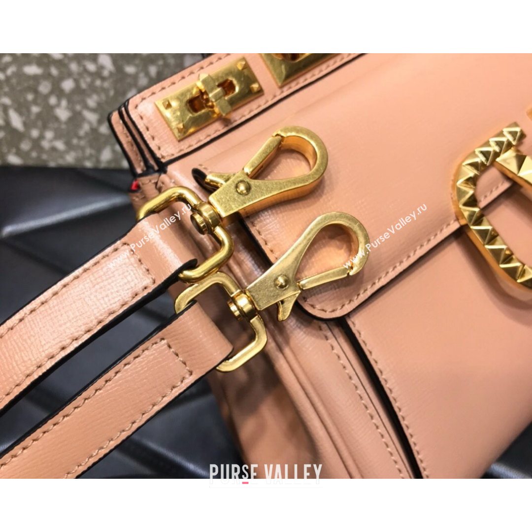 Valentino Medium Alcove Handbag in Grainy Calfskin Apricot 2021 0041  (LKF-21080460)