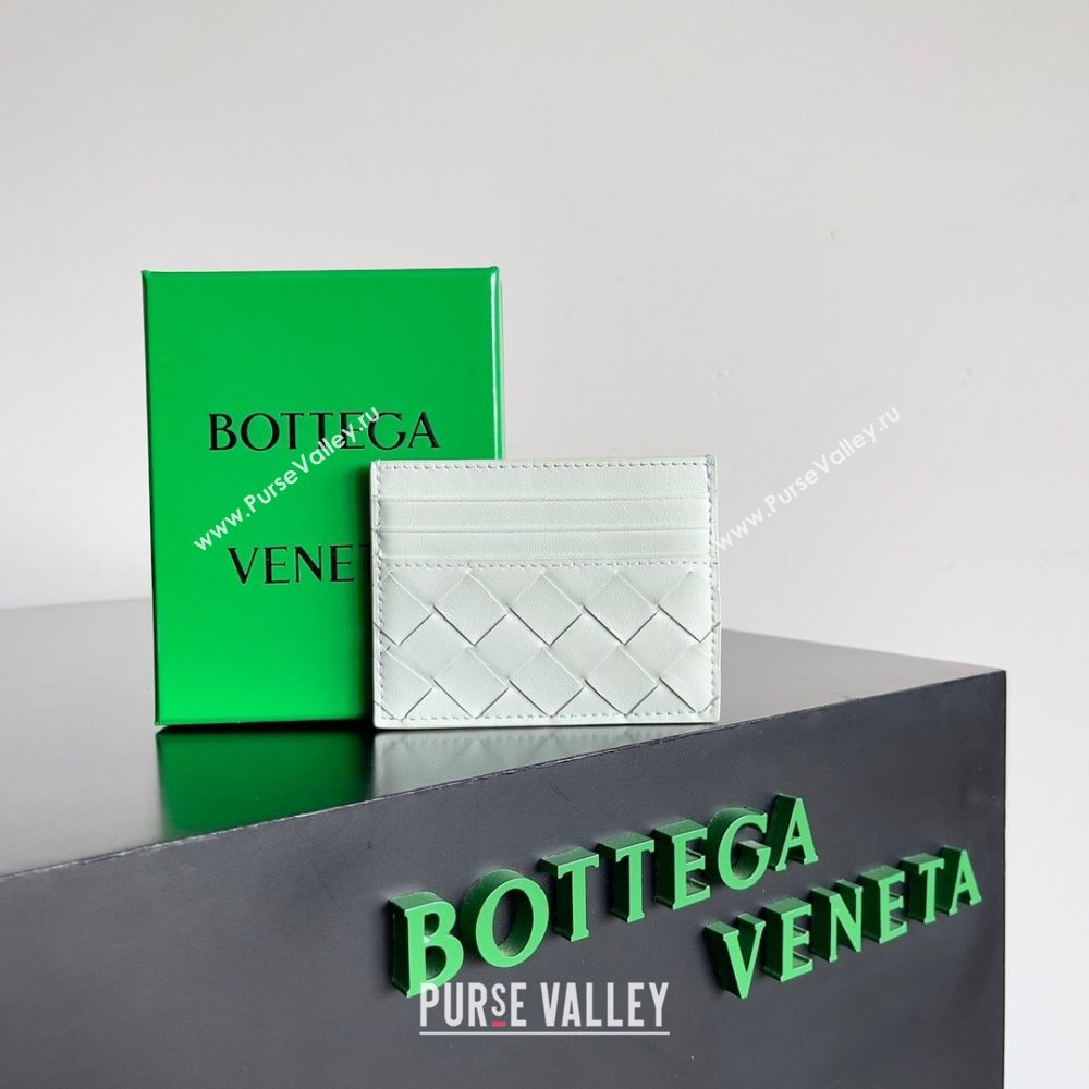 Bottega Veneta Intrecciato Credit Card Case 749449 Glacier Green 2024 (MS-24012311)