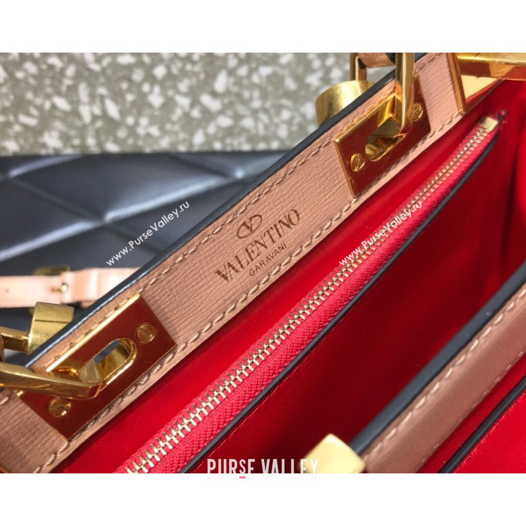 Valentino Medium Alcove Handbag in Grainy Calfskin Apricot 2021 0041  (LKF-21080460)