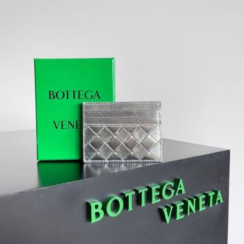 Bottega Veneta Intrecciato Credit Card Case 749449 Silver 2024 (MS-24012313)