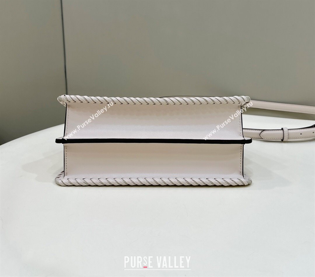 Fendi Peekaboo ISeeU Small Bag in Beige Interlaced Leather 80138M 2024 Top (CL-24031512)