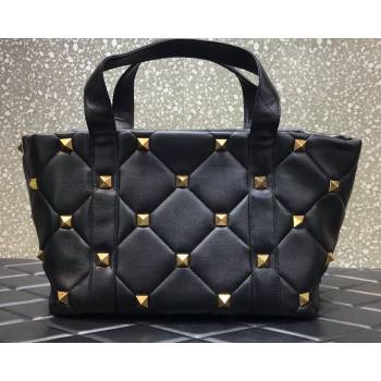 Valentino Roman Stud The Tote in Calfskin Nappa Black 2021 1166 (LKF-21080461)