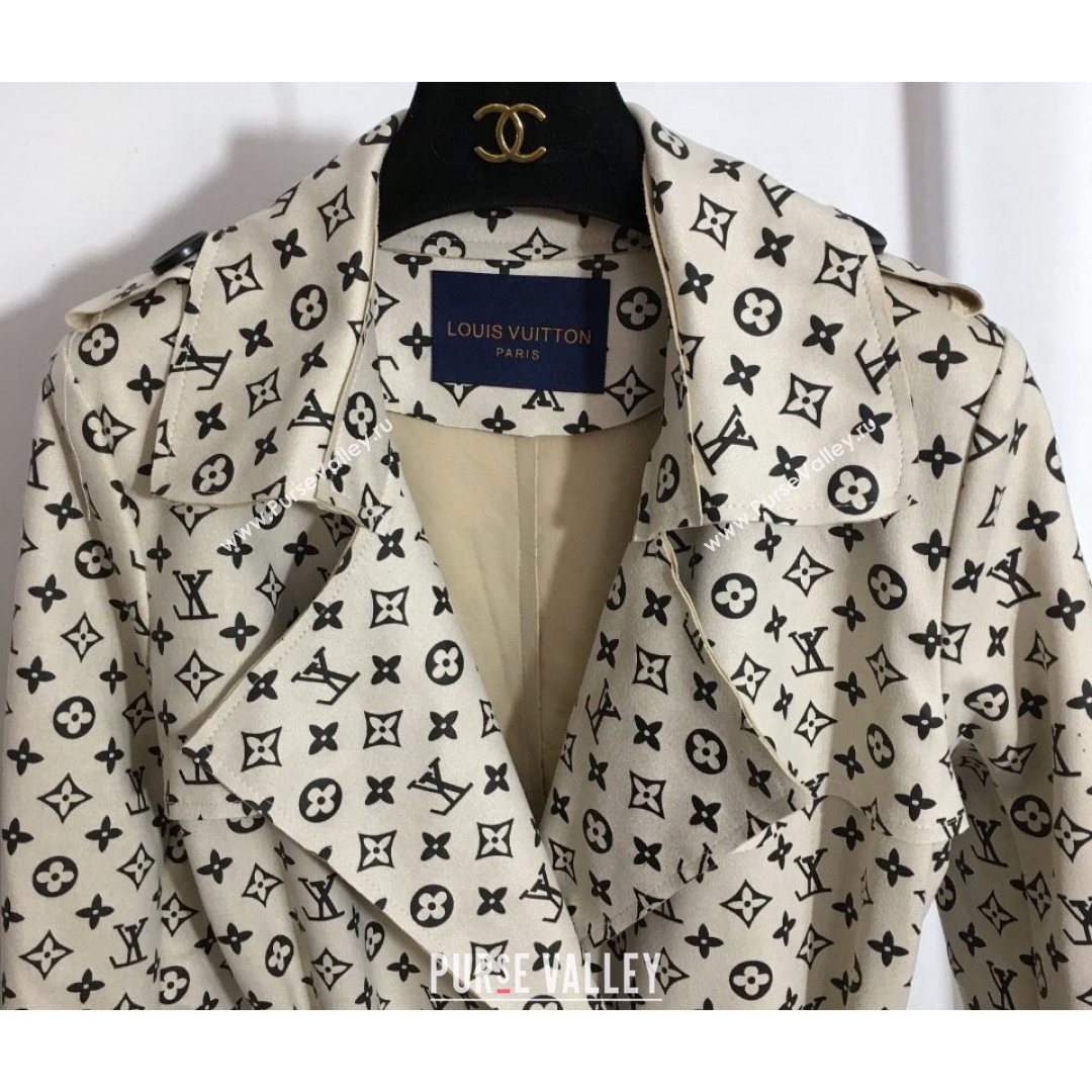 Louis Vuitton Monogram Suede Long Coat White 2021 (Q-21082601)