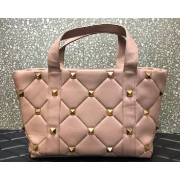 Valentino Roman Stud The Tote in Calfskin Nappa Pink 2021 1166 (LKF-21080462)