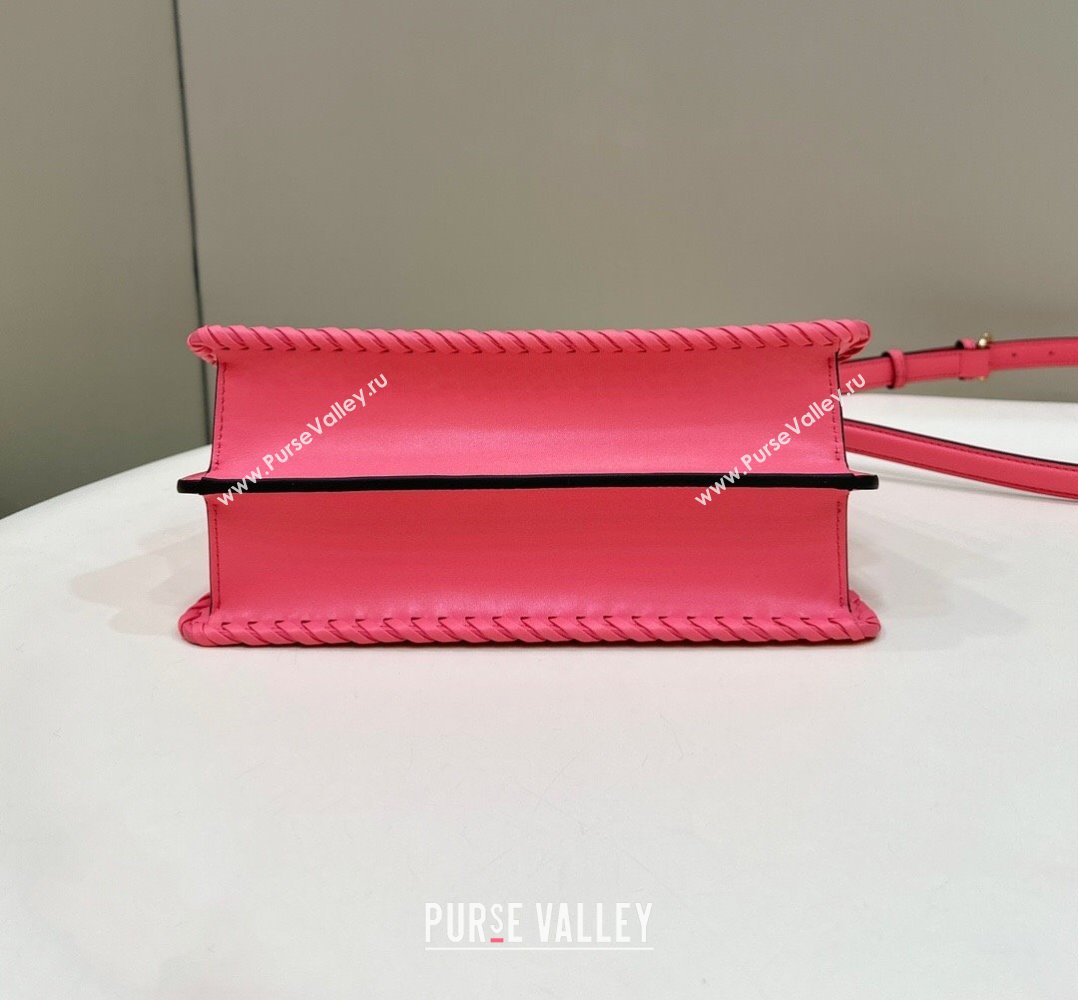 Fendi Peekaboo ISeeU Small Bag in Pink Interlaced Leather 80138M 2024 Top (CL-24031514)