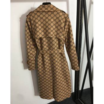 Gucci GG Suede Long Coat Coffee Brown 2021 (Q-21082603)