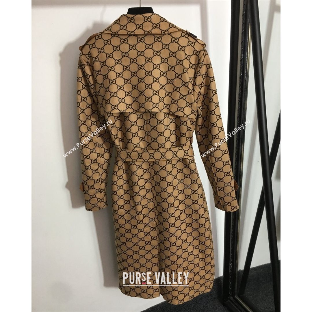 Gucci GG Suede Long Coat Coffee Brown 2021 (Q-21082603)