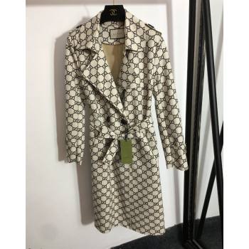 Gucci GG Suede Long Coat White 2021 (Q-21082602)