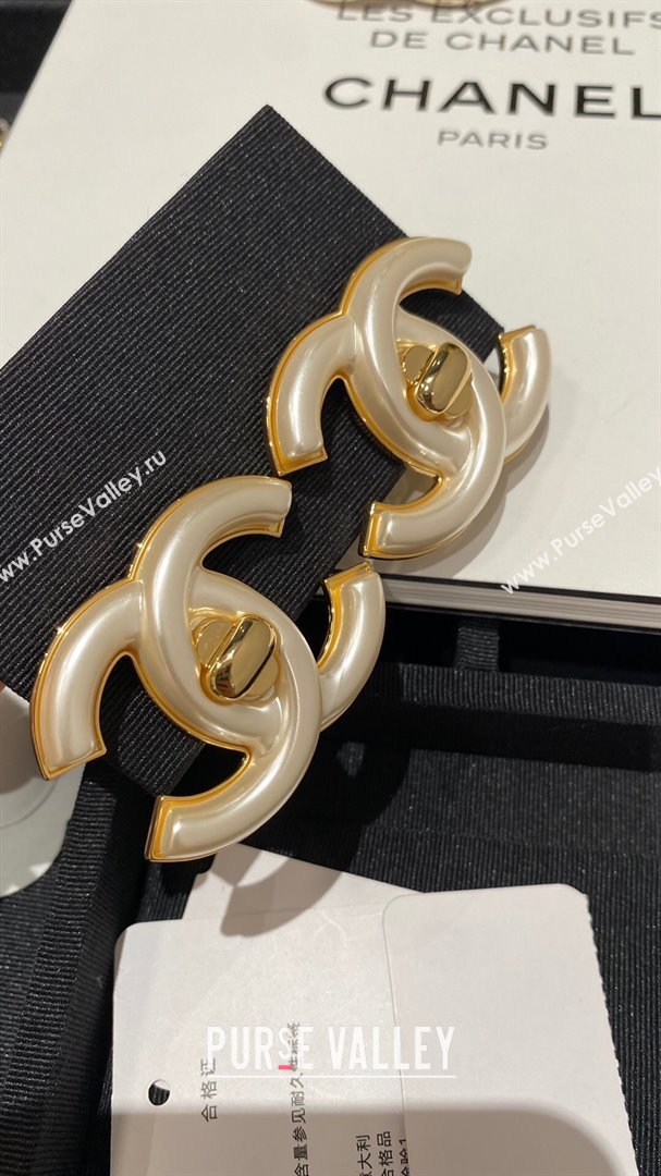 Chanel CC Earrings CH101129 Gold/White 2024 (YF-24101129)