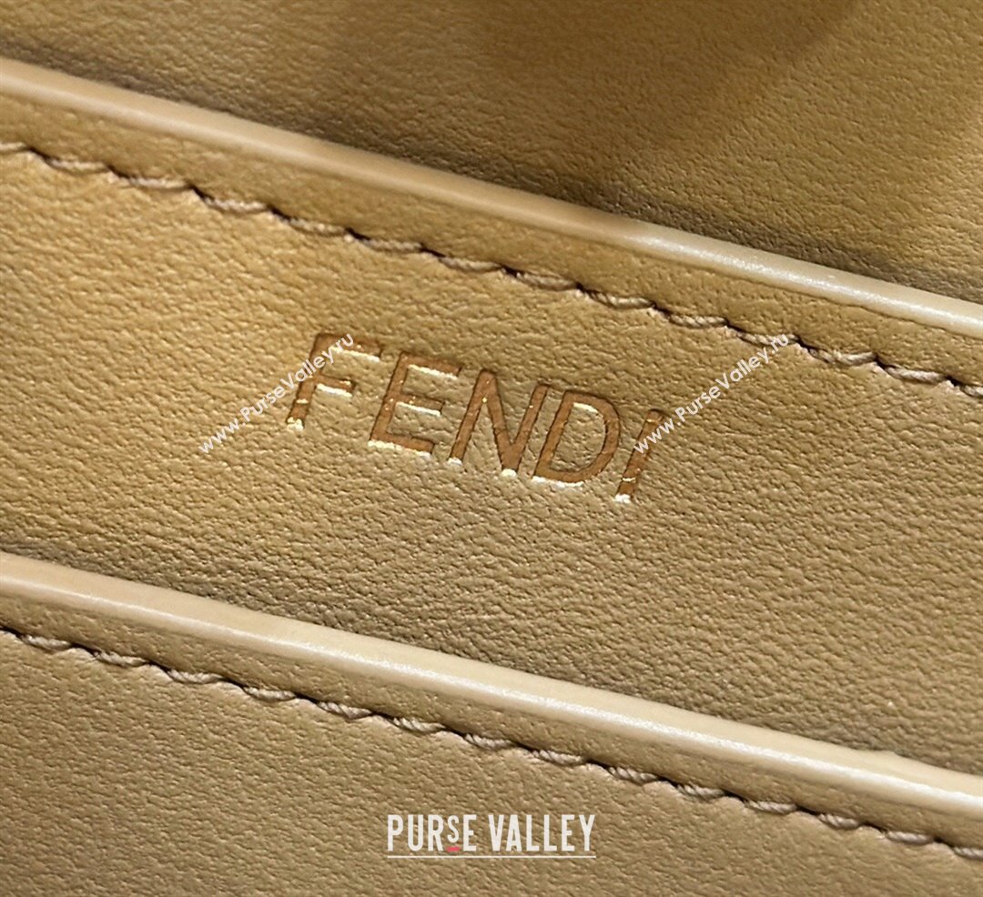 Fendi Peekaboo ISeeU Small Bag in Camel Interlaced Leather 80138M 2024 Top (CL-24031515)