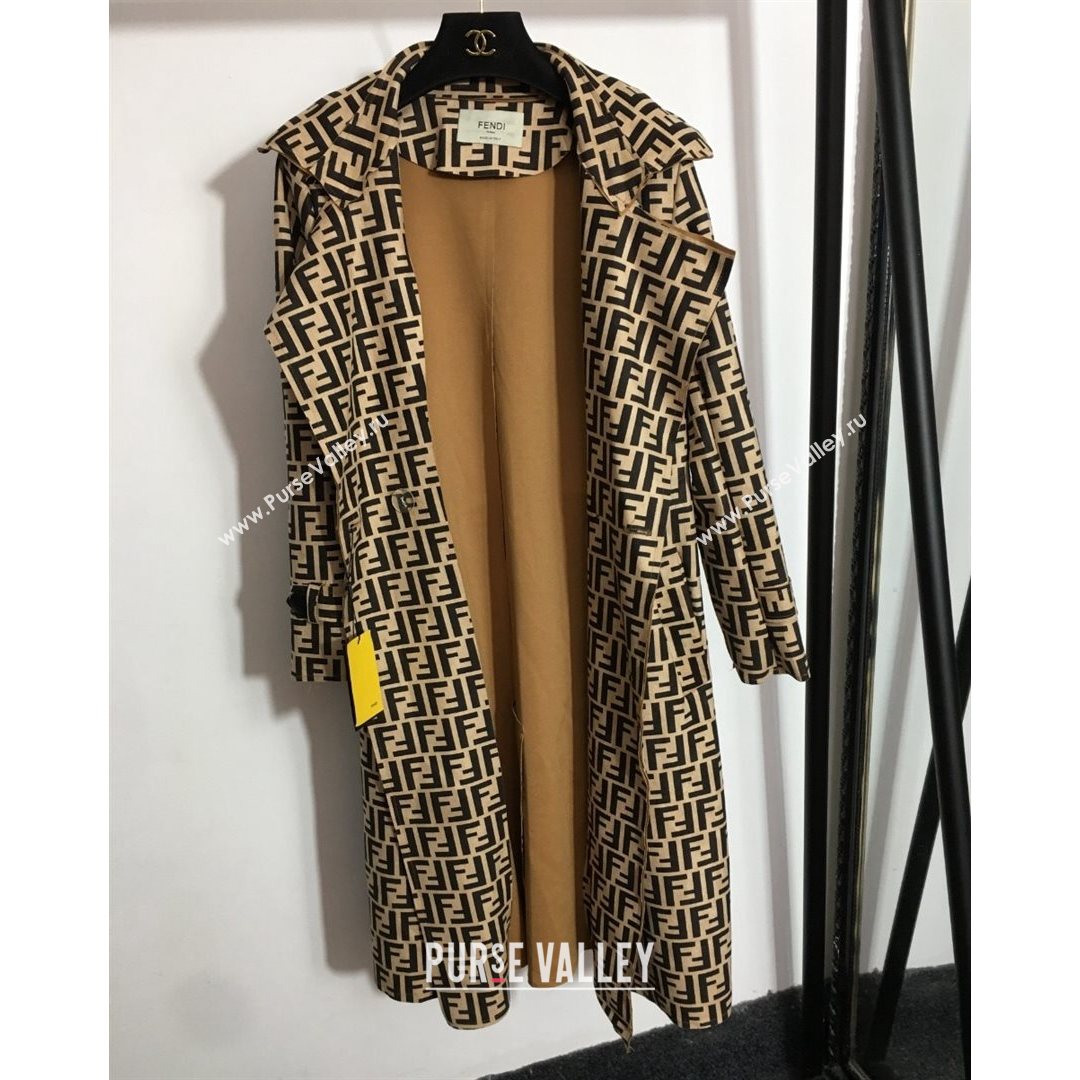 Fendi FF Suede Long Coat Beige 2021 (Q-21082604)