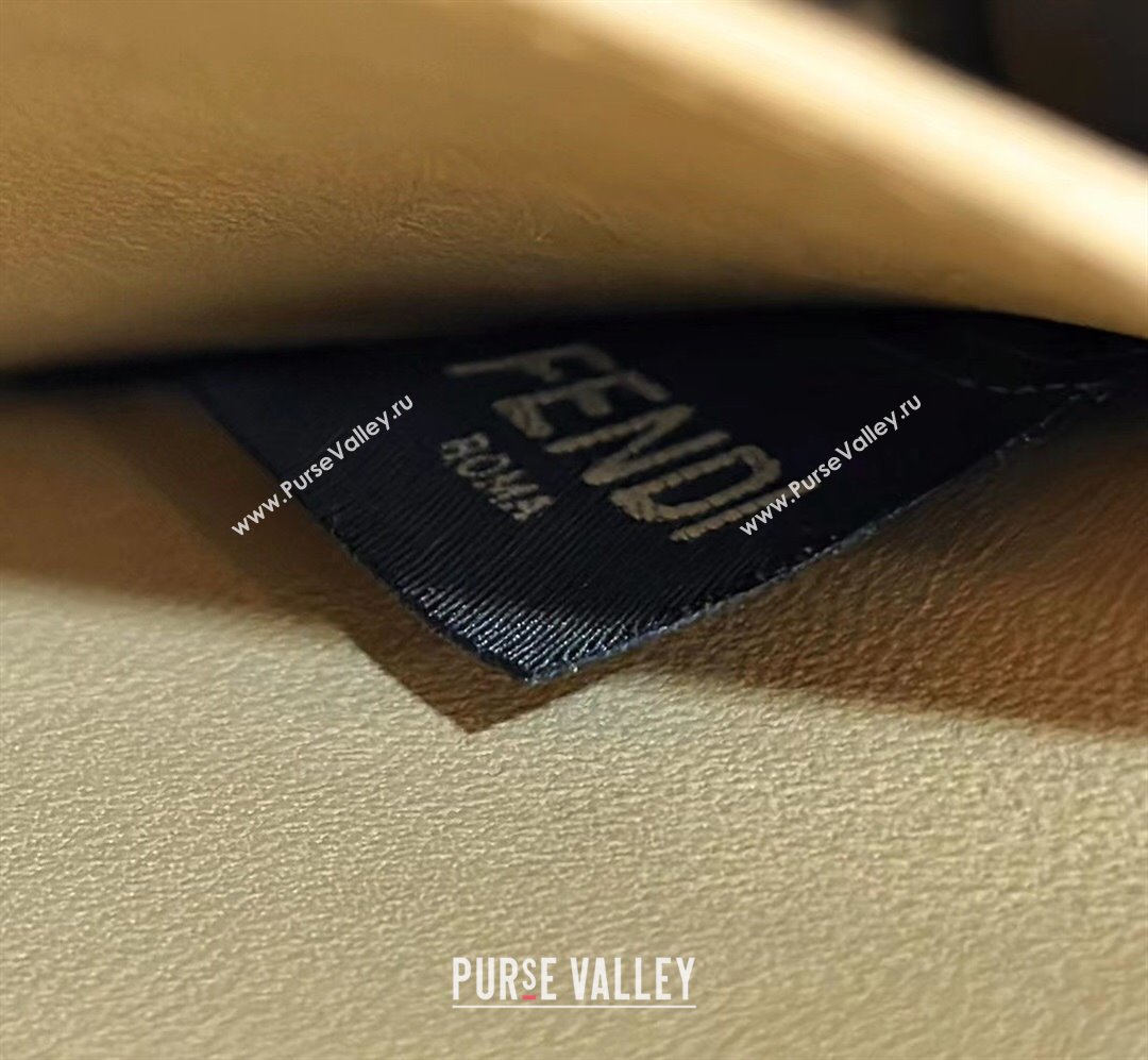 Fendi Peekaboo ISeeU Small Bag in Camel Interlaced Leather 80138M 2024 Top (CL-24031515)