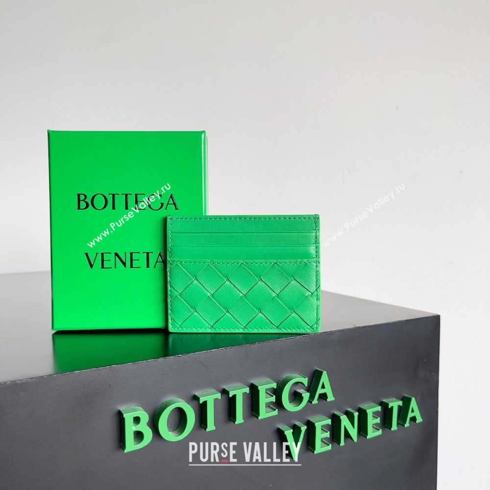 Bottega Veneta Intrecciato Credit Card Case 749449 Parakeet Green 2024 (MS-24012317)