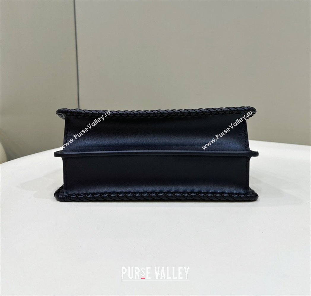 Fendi Peekaboo ISeeU Small Bag in Black Interlaced Leather 80138M 2024 Top (CL-24031516)