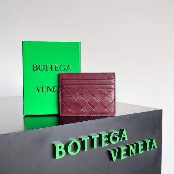 Bottega Veneta Intrecciato Credit Card Case 749449 Burgundy 2024 (MS-24012318)