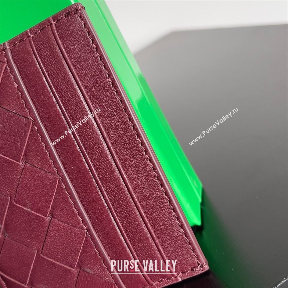 Bottega Veneta Intrecciato Credit Card Case 749449 Burgundy 2024 (MS-24012318)