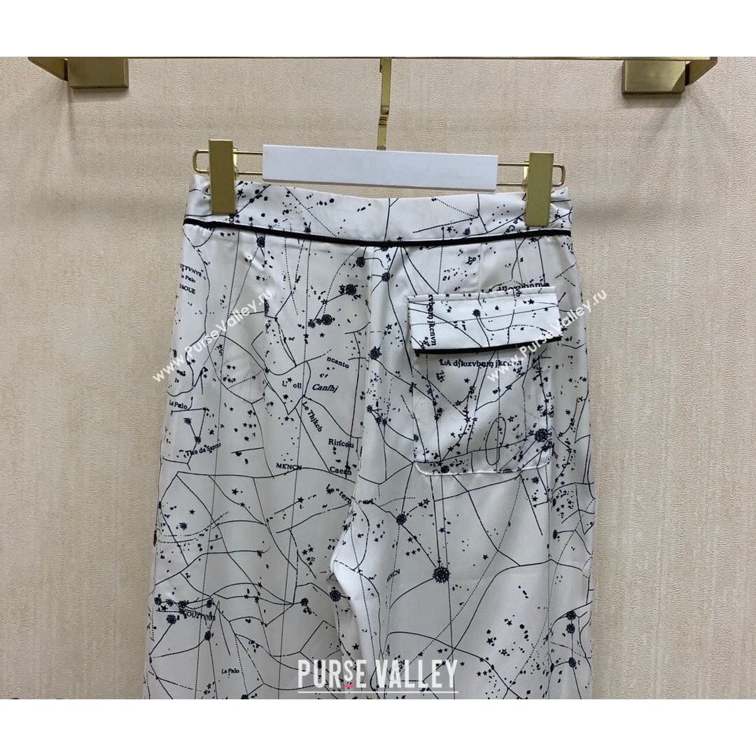 Dior Starry Sky Silk Shirt and Pant Set White 2021 (Q-21082606)