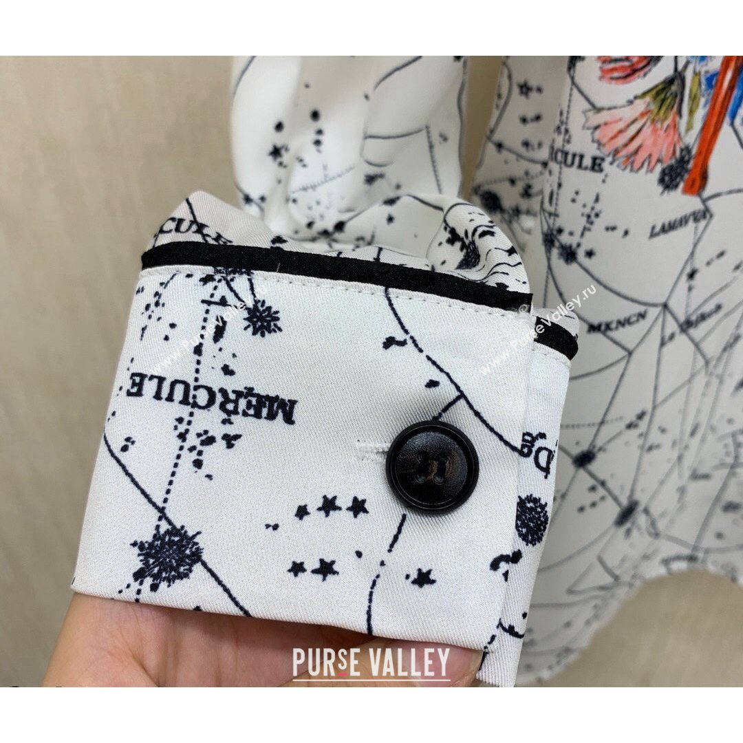 Dior Starry Sky Silk Shirt and Pant Set White 2021 (Q-21082606)