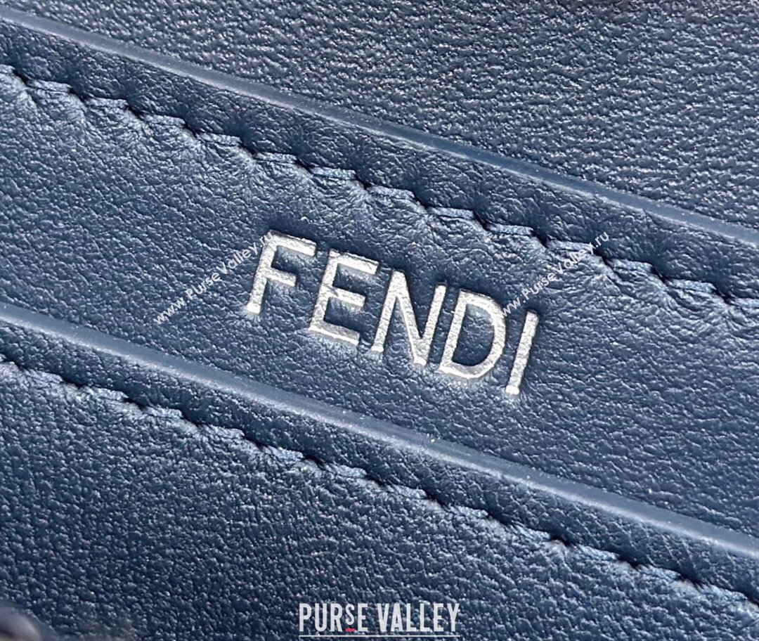 Fendi Peekaboo ISeeU Petite Bag in Blue Interlaced Leather 80138S 2024 Top (CL-24031506)