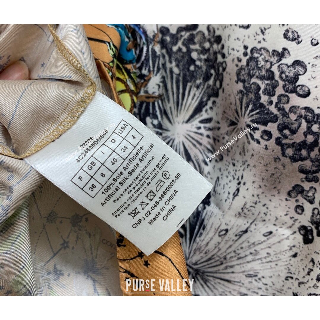 Dior Starry Sky Silk Shirt and Shorts Set Brown 2021 (Q-21082607)